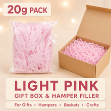 Light pink Shredded paper hamper filler 20grams, 1 pack x 20grams Gift Wrapping Shredded Paper, Suitable for Wedding, Valentine'S Day, Father'S Day, Mother'S Day, Christmas, Party Decoration