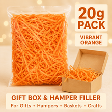 Orange Shredded-tissue crepe paper hamper filler gift box packaging  20 grams 1 pack x 20grams Gift Wrapping Shredded Paper, Suitable for Wedding, Valentine'S Day, Father'S Day, Mother'S Day, Christmas, Party Decoration