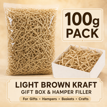 Light Brown Kraft Shredded tissue crepe paper hamper filler 100 grams 1 Pack 100G Black Gift Wrapping Shredded Paper, Suitable for Wedding, Valentine'S Day, Father'S Day, Mother'S Day, Christmas, Party Decoration