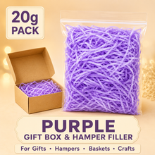 Purple Shredded Crepe Tissue Paper – 20g Gift Box, Hamper & Basket Filler, 1 Bag