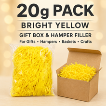 Bright yellow Shredded tissue paper hamper filler 20grams 1 pack x 20grams Gift Wrapping Shredded Paper, Suitable for Wedding, Valentine'S Day, Father'S Day, Mother'S Day, Christmas, Party Decoration