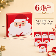 6pcs Red Christmas Themed Tart Cookie Bakery Box 24 cm