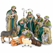 51cm Handmade Christmas Nativity Set with Holy Family, Three Wise Men & Barn Animals – Religious Christmas Manger Scene