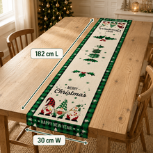 Green Christmas Table Runner – Elegant Festive Dining Table Decoration for Christmas Lunch, Dinner, Holiday Parties, Family Gatherings & Home Décor