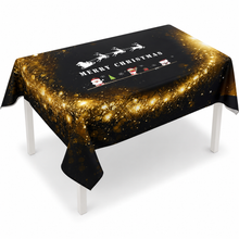 Black Christmas Table Cover – Elegant Festive Tablecloth for Christmas Dinner, Holiday Parties, Family Gatherings & Event Decorations