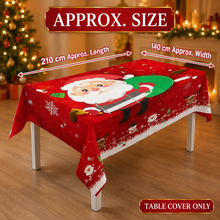 Red Christmas Table Cover 140 x 210cm – Festive Tablecloth for Christmas Dinner, Holiday Parties, Family Gatherings & Table Decorations