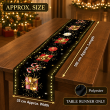 Black Christmas Table Runner – Luxury Festive Table Decoration for Christmas Dinner, Holiday Parties, Family Gatherings & Home Dining Décor