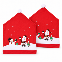 2pcs Christmas Chair Cover Set | Santa Claus and Snowman Print, Perfect for Dining Room, Kitchen, Living Room, Office, Hotel, Banquets Decorations, Ideal for Winter Holiday Season Parties and Festive Events, Polyester Fabric, Machine Washable