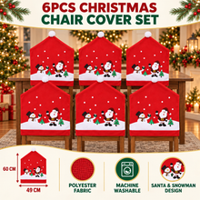 6pcs, Polyester Christmas Chair Back Cover for Christmas Day, Featuring a Snowman Design, Suitable for Decoration in Restaurants, Kitchens, Hotels, And Wedding Parties