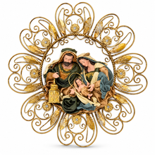5.5''(14cm) Christmas Religious Holy Family on 15"(36cm) Wall Decor wreath
