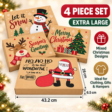 Christmas Gift Wrapping Paper Hamper Kraft Boxes with Lids for Shirts Clothes Sweaters Xmas