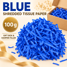 1set 100g BLUE Gift Packaging Filling Paper, Cut Tissue, Craft Shredded Paper Filling Easter Birthday, Halloween, Christmas, And New Year Wedding Gifts, Box Packaging Filling