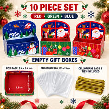 Christmas Hamper Gift box (red,green & Blue) x 10 pcs