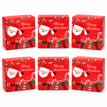 6-Pack Red Christmas Cookie & Bakery Gift Boxes – Santa Design Treat Boxes, 14.6 × 14.6 × 5.1 cm