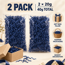 2 Pack Navy Blue Shredded Tissue Paper 40g (2 x 20g) – Gift Box Filler, Hamper Packaging & Basket Decoration