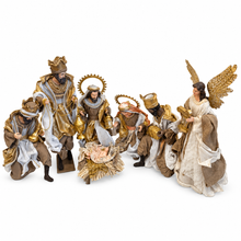 15.5" Christmas Religious Handmade Nativity Set - Holy Family (40 cm) & Three Wise Men (17.5", 45 cm) with Angel (17.25")