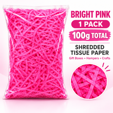 1 bags x Bright Pink Shredded tissue paper 100 grams  Gift Wrapping Shredded Paper, Suitable for Wedding, Valentine'S Day, Father'S Day, Mother'S Day, Christmas, Party Decoration