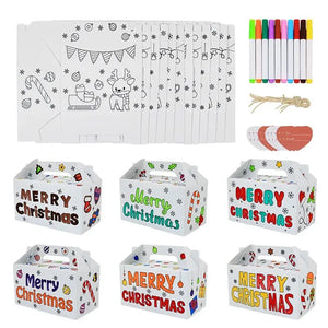 Children’s DIY colour in fun cookie boxes x12 pcs Santas Workshop Direct