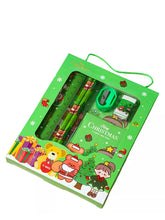 Christmas Green Children’s Stationery 6pcs set Pencil sharpener Eraser Ruler set gift for kids Santas Workshop Direct