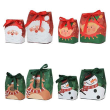 Christmas Theme Red Gift paper basket box pocket with ribbins cookie Boxes 12pcs (18.1x13.8x85 cm)