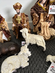 Christmas Nativity with manger plus animals 32cm Santas Workshop Direct