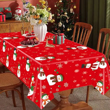 Christmas PVC Red snowman table cover Santas Workshop Direct