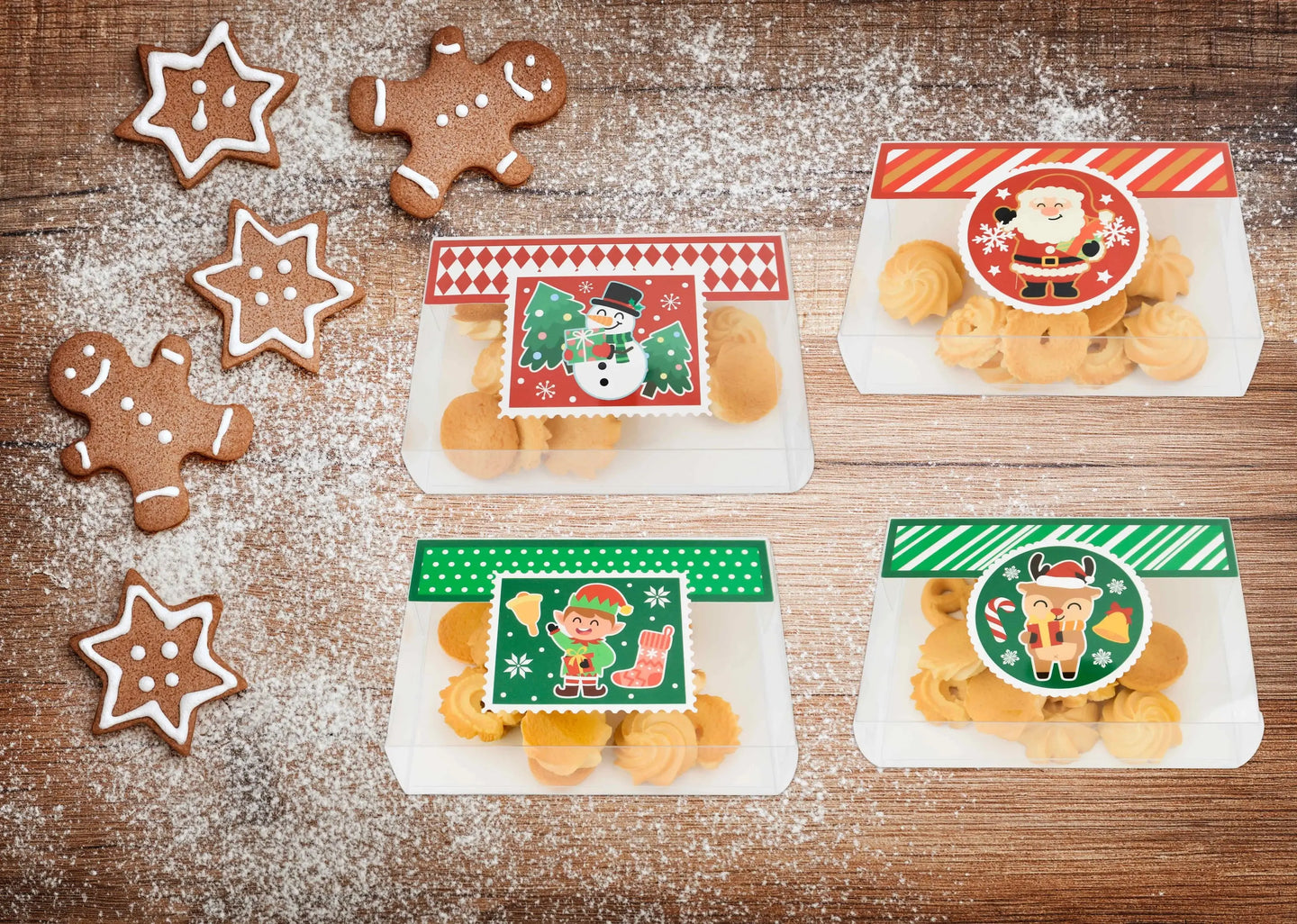 Christmas PVC cookie Box x 12 pcs Santas Workshop Direct