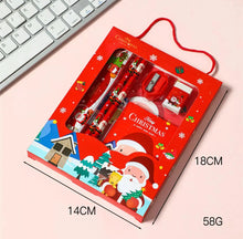 Christmas Red Children’s Stationery 6pcs set Pencil sharpener Eraser Ruler set gift for kids Santas Workshop Direct