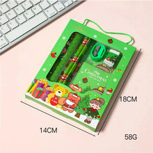 Christmas Red Children’s Stationery 6pcs set Pencil sharpener Eraser Ruler set gift for kids Santas Workshop Direct