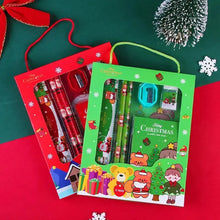 Christmas Red Children’s Stationery 6pcs set Pencil sharpener Eraser Ruler set gift for kids Santas Workshop Direct