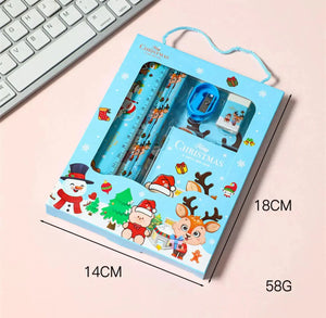 Christmas Red Children’s Stationery 6pcs set Pencil sharpener Eraser Ruler set gift for kids Santas Workshop Direct