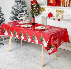 Christmas Red snowman table cover Santas Workshop Direct