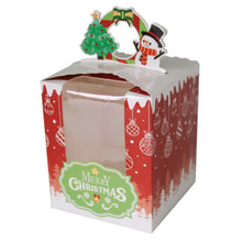 Christmas Red with clear window cookie cup cake bakery Box 12 pcs - Santas Workshop Direct