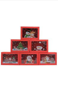 Christmas Red with clear window cookie Box x 12 pcs Santas Workshop Direct