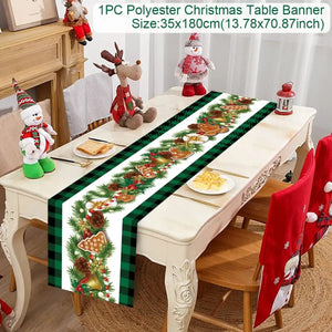 Christmas Table runners (Green Biscuit) Santas Workshop Direct