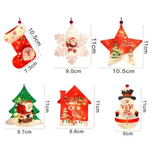 Christmas Tree Snowman Ornaments LED light x1pc. Santas Workshop Direct