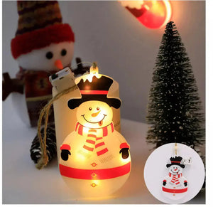 Christmas Tree Snowman Ornaments LED light x1pc. Santas Workshop Direct