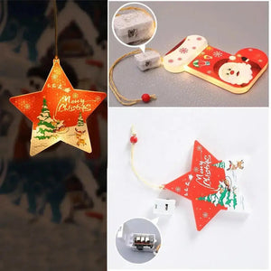 Christmas Tree Star Ornaments LED light x1pc. Santas Workshop Direct