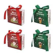Red Green drawer structure Holiday Gift Christmas Theme Gift Paper Cookie Treat Box with ribbon 12 pcs