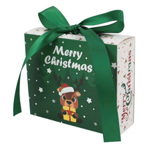 Red Green drawer structure Holiday Gift Christmas Theme Gift Paper Cookie Treat Box with ribbon 12 pcs