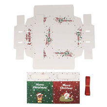 Red Green drawer structure Holiday Gift Christmas Theme Gift Paper Cookie Treat Box with ribbon 12 pcs