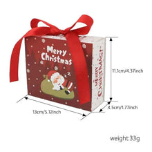 Red Green drawer structure Holiday Gift Christmas Theme Gift Paper Cookie Treat Box with ribbon 12 pcs