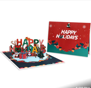 Christmas celebration happy holidays surprise origami pop up 3D card Santas Workshop Direct