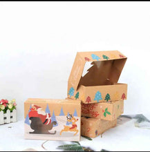 12 Pack Christmas Kraft Cookie Boxes  – Festive Packaging for Holiday Gifts