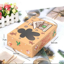 12 Pack Christmas Kraft Cookie Boxes  – Festive Packaging for Holiday Gifts