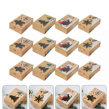 12 Pack Christmas Kraft Cookie Boxes  – Festive Packaging for Holiday Gifts
