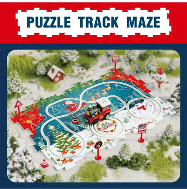 Christmas puzzle set including train 12puzzle set Santas Workshop Direct