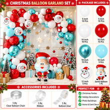 Santa Red & White Christmas Balloon Arch Kit – Holiday Balloon Garland Party Decoration Set