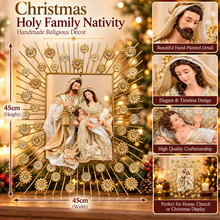 Christmas religious ornament decorations handmade nativity Holy Family metal frame Holy Family Décor (45cm frame approx. )