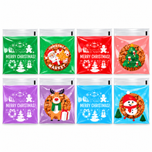 100PCS Christmas Cookie Treat Bags – 10 × 10cm, Self-Adhesive Cellophane Candy & Gift Bags.
